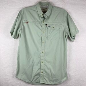 Duck Camp Mens XL Tall Sage Green Short Sleeve Ventilated Fishing Shirt Nylon